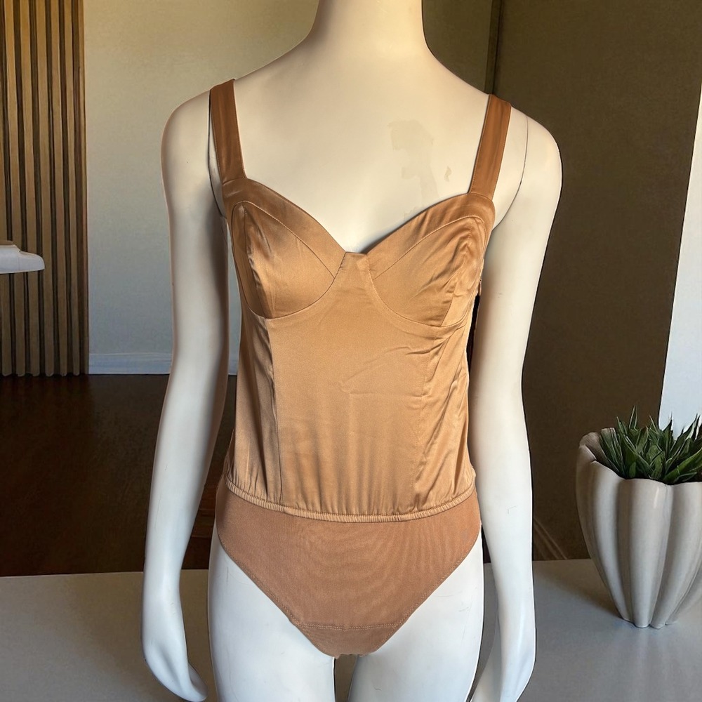 Abercrombie & Fitch Bodysuit Bustier Top Adjustable Strap‎ Bronze Size Small